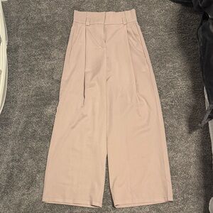 High-Waisted Pink Wide-Leg Pants